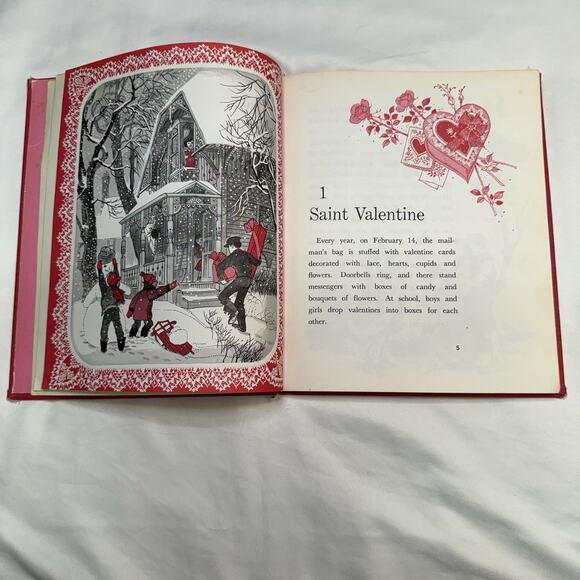 Vintage 1965 A Holiday Book: Valentine’s Day Elizabeth Guilfoile Illustrated HC - Picture 9 of 11